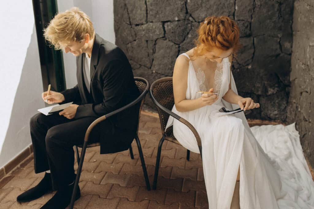 Veronika Haas bei einem privaten Engagement am Strand von Lanzarote, romantisch und intim.
